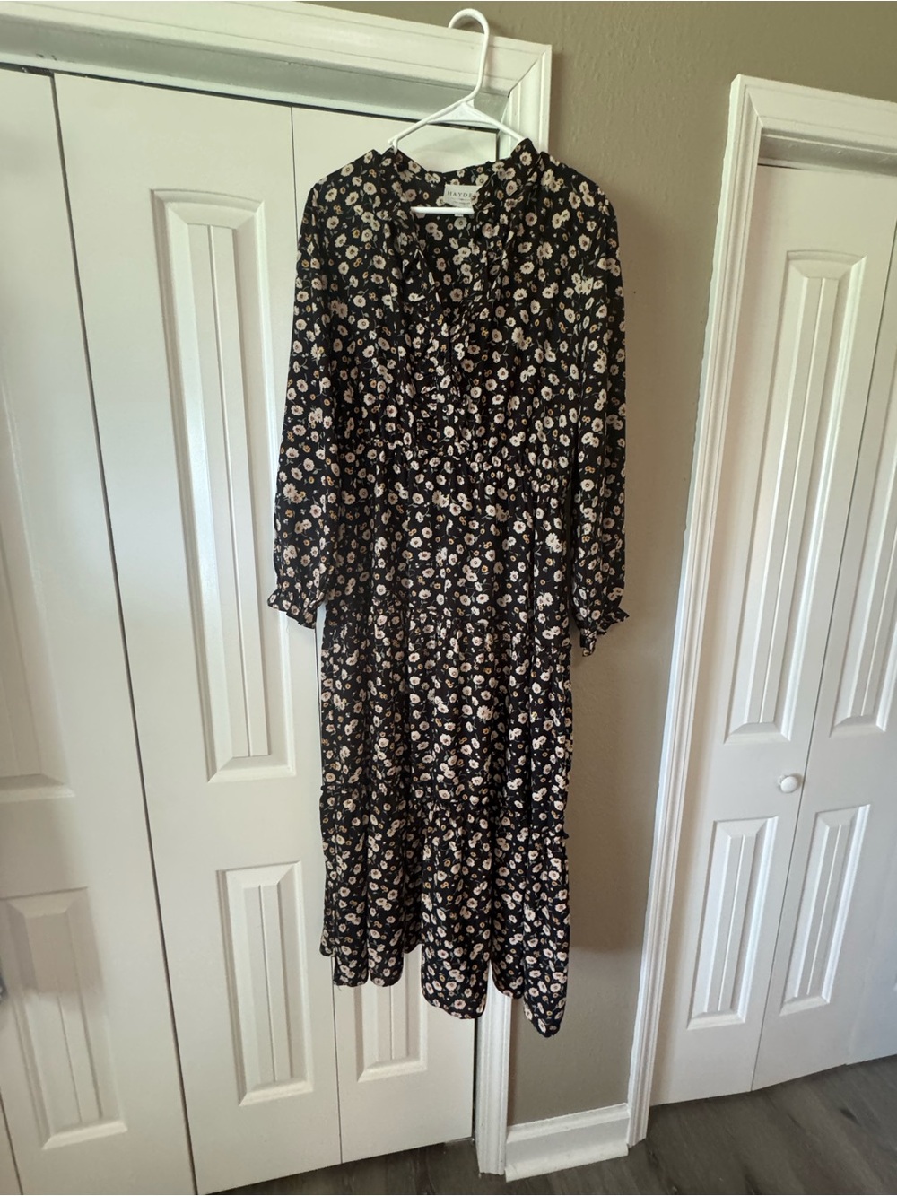 Hayden Los Angeles  Black Floral Midi Dress